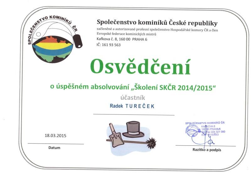 Osvědčení Radek Tureček