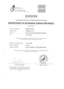 Osvědčení Radek Tureček