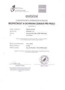 Osvědčení Radek Tureček